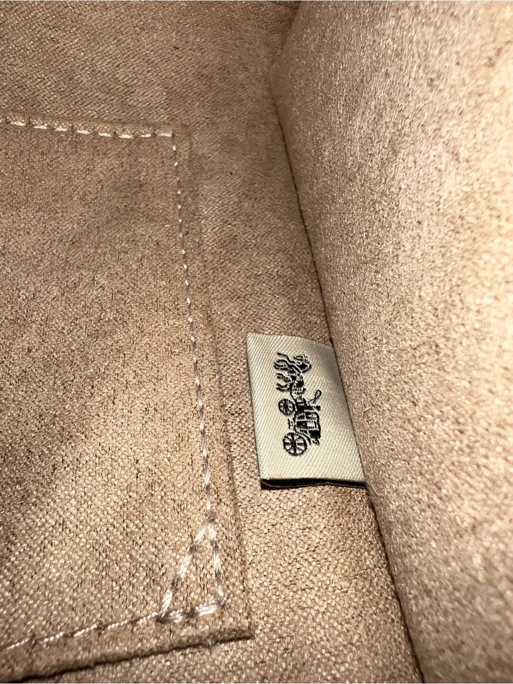 COACH Croc-Embossed Leather Andrea Mini Carryall in a tan colorway